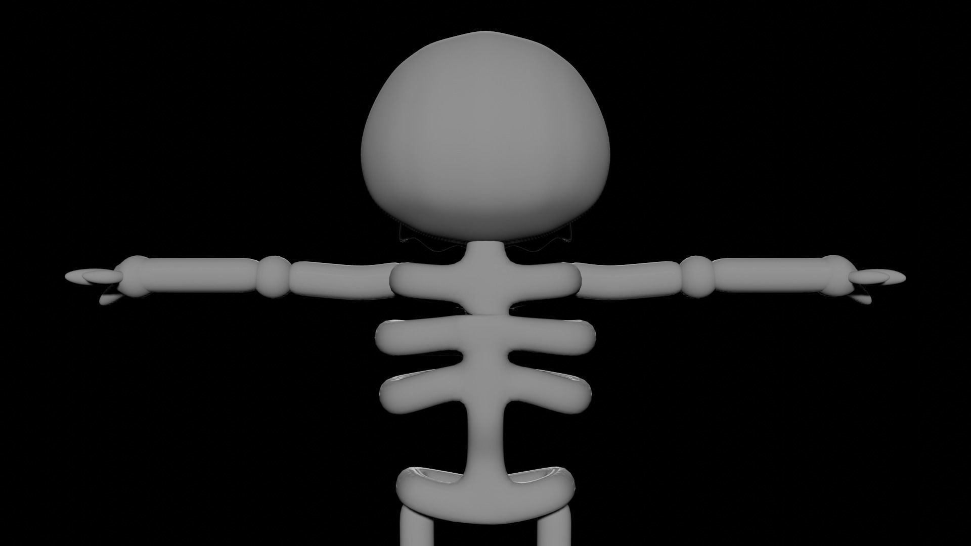 Cute Lowpoly Cartoonish Skeleton Model Low-poly 3D model_3