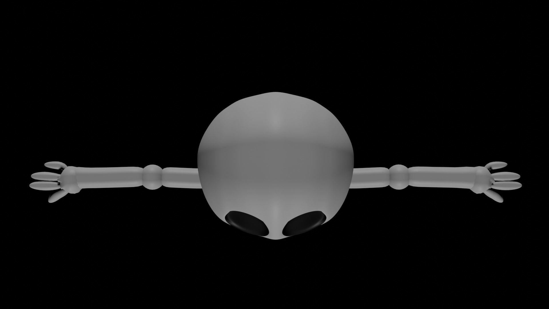 Cute Lowpoly Cartoonish Skeleton Model Low-poly 3D model_9