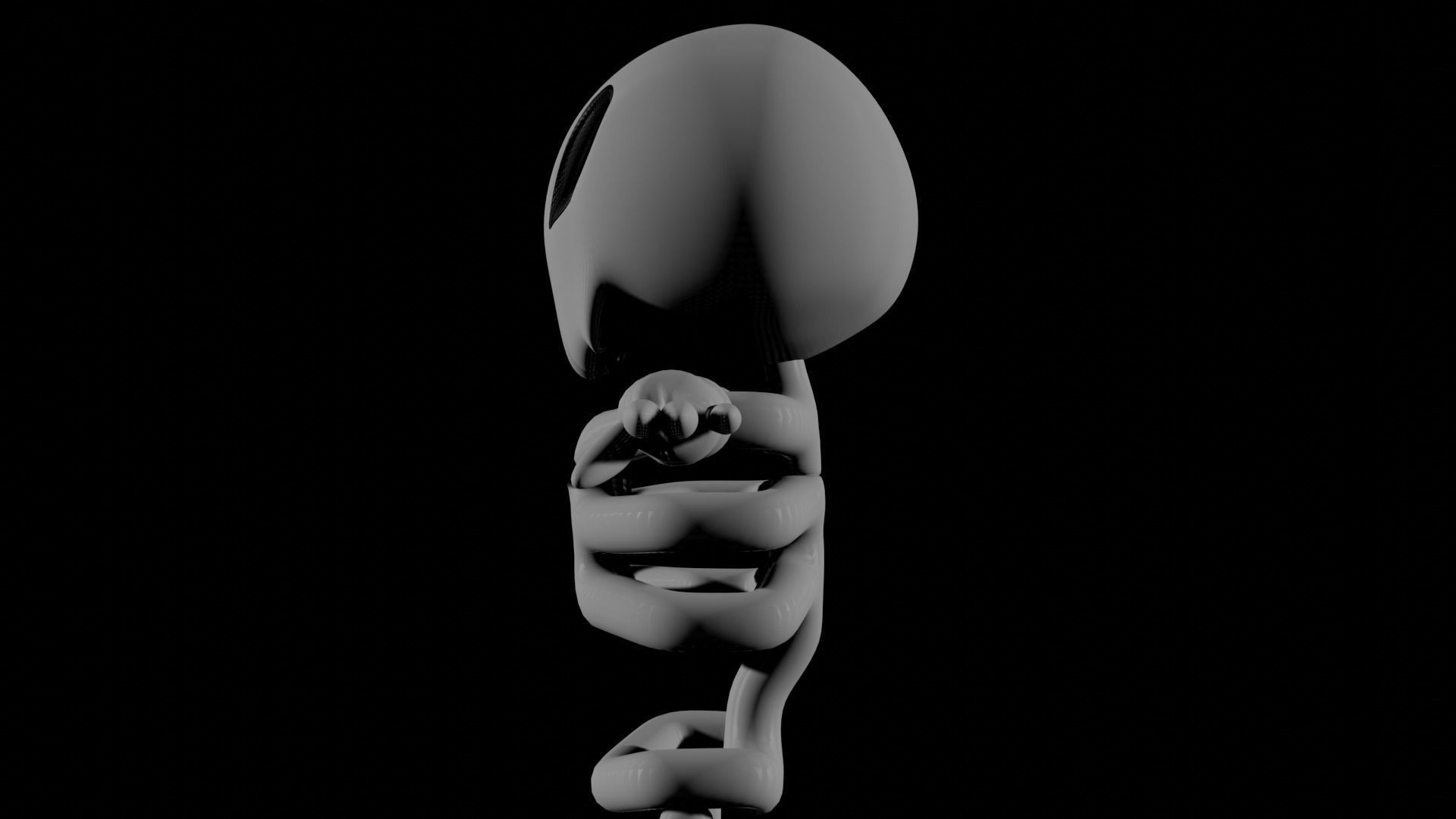 Cute Lowpoly Cartoonish Skeleton Model Low-poly 3D model_4