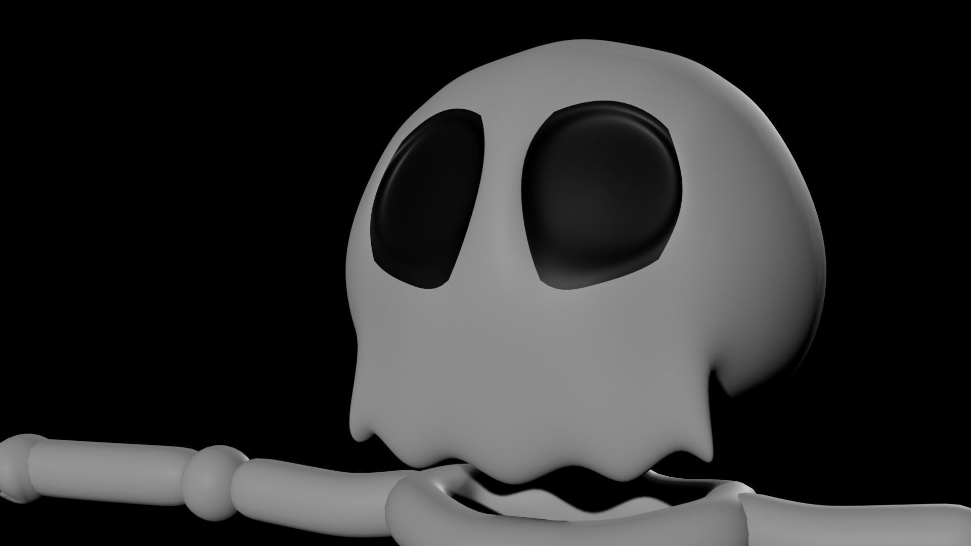 Cute Lowpoly Cartoonish Skeleton Model Low-poly 3D model_6