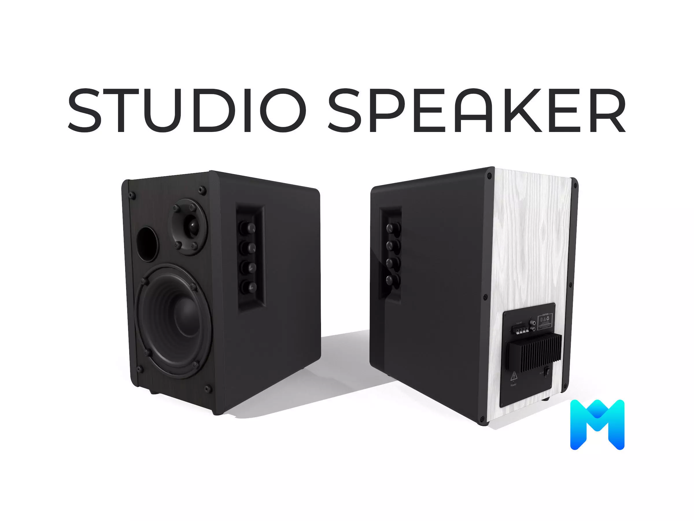 High End desk speaker Low-poly 3D model