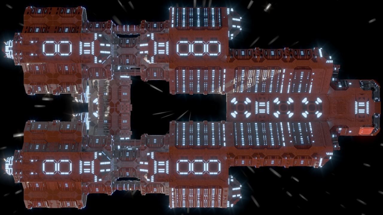 Space Ship Sci Fi 3D model_5