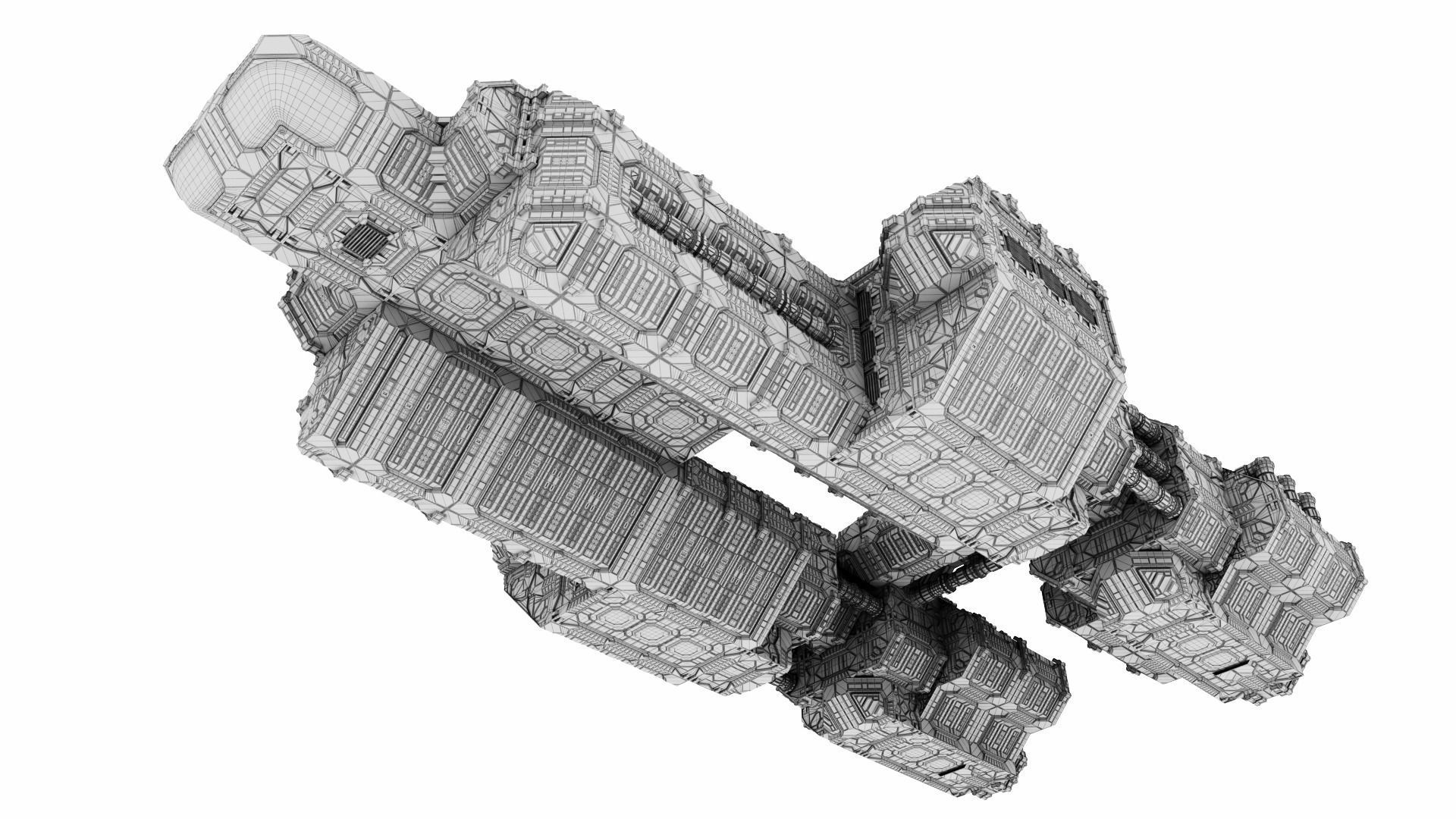 Space Ship Sci Fi 3D model_14