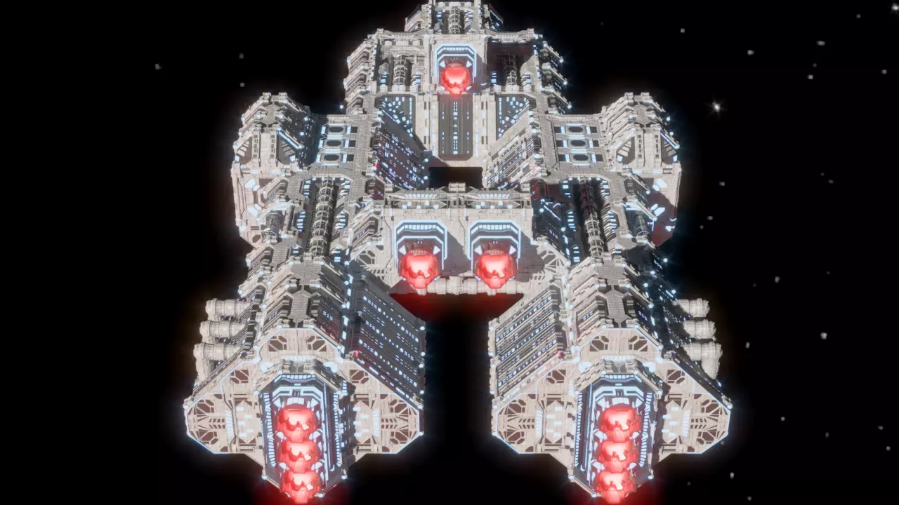 Space Ship Sci Fi 3D model_0