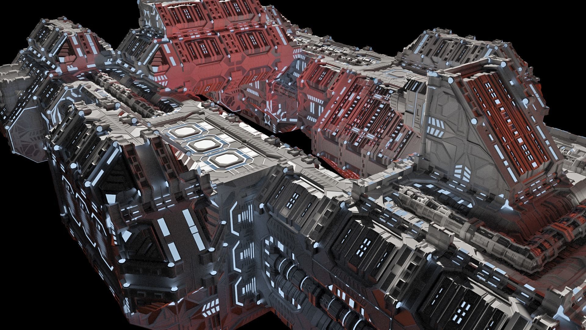 Space Ship Sci Fi 3D model_3