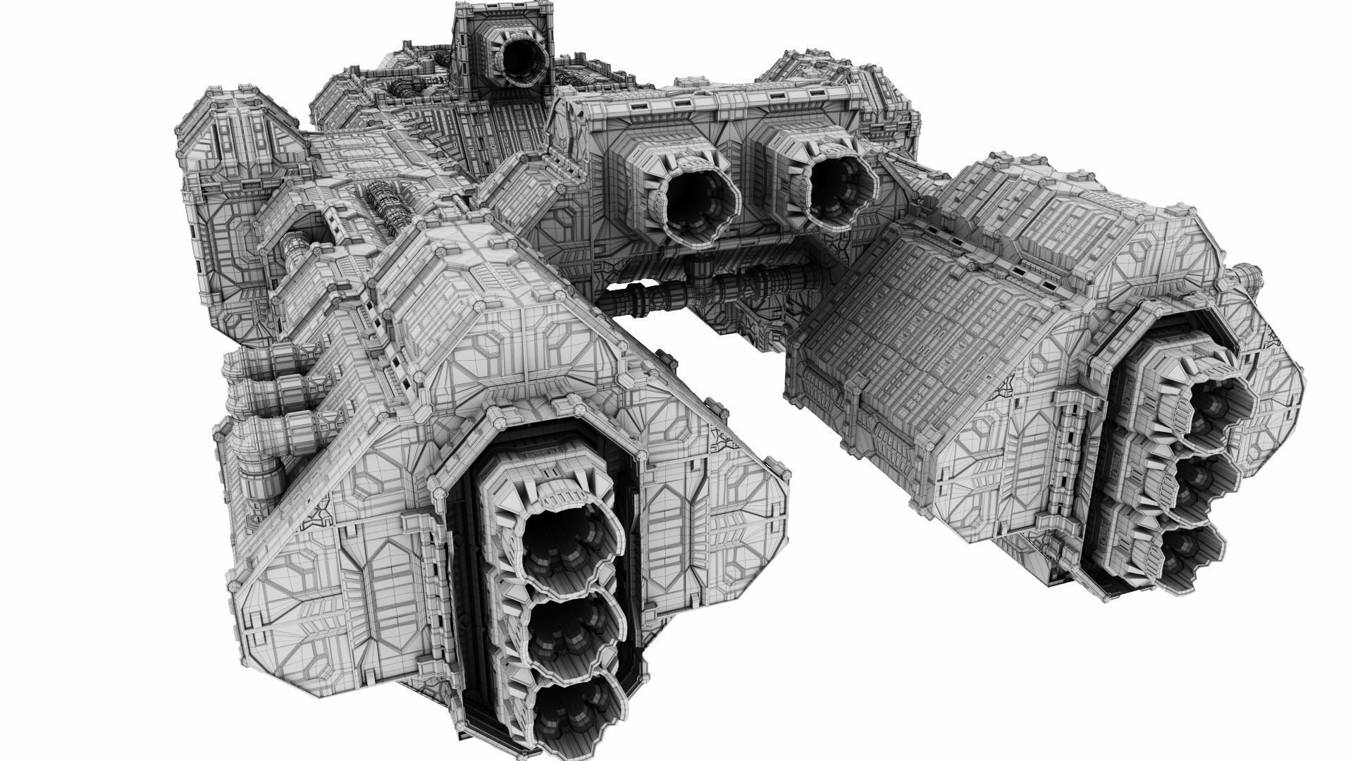 Space Ship Sci Fi 3D model_15