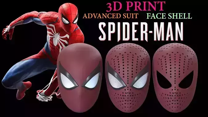 SPIDER MAN FACESHELL FOR 3D PRINTING-STL FBX ZTL 3D print model