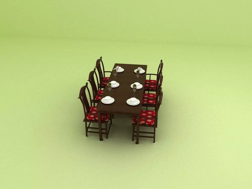 A dining table 3D model_0