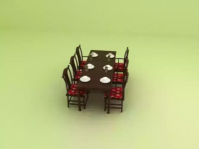 A dining table 3D model