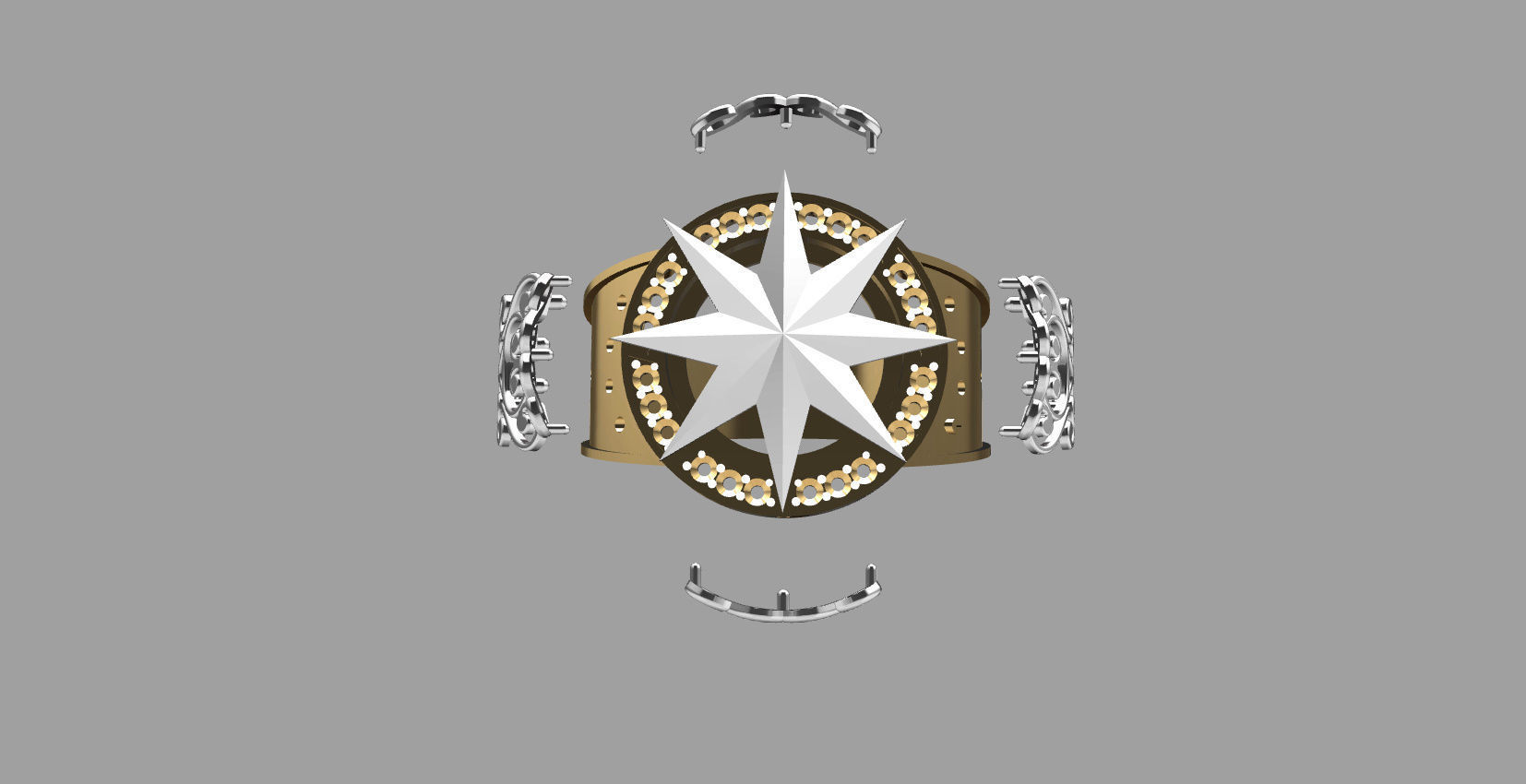 Men ring with star 3D print model_11