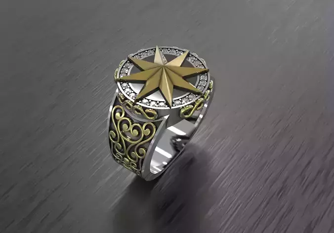 Men ring with star