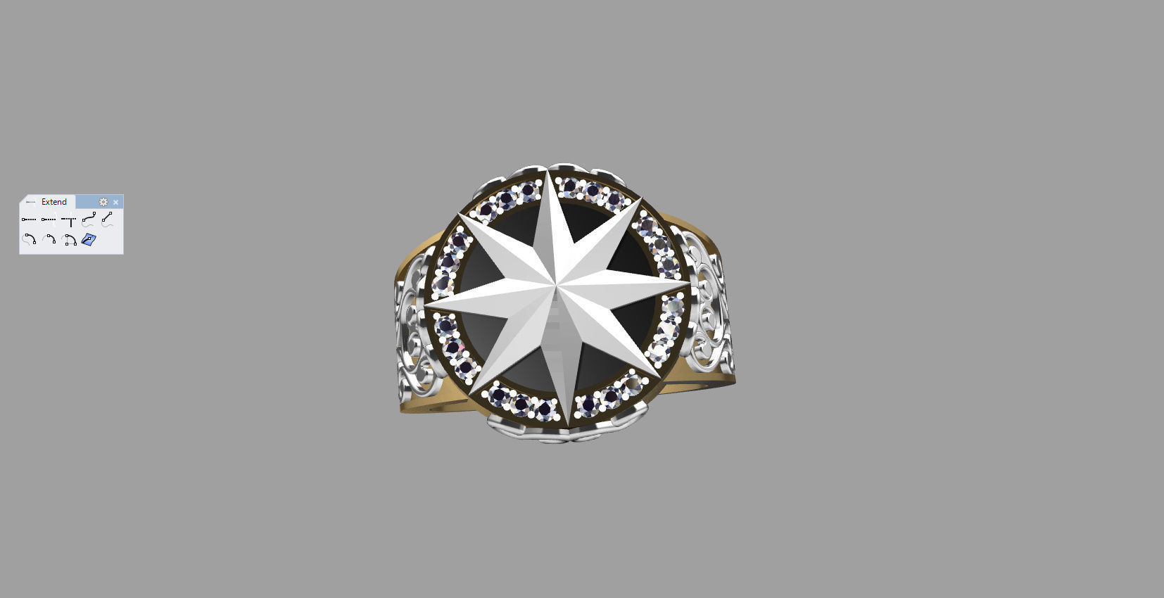 Men ring with star 3D print model_14