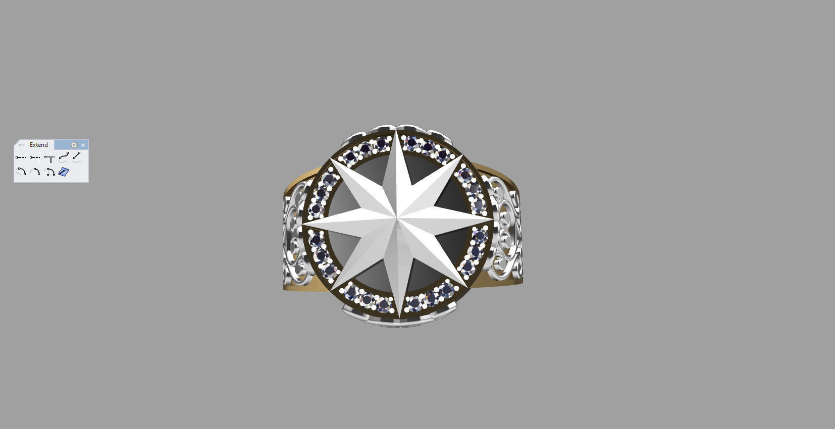 Men ring with star 3D print model_15