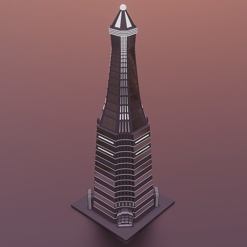 Aura Magnus Skyscraper 01 Low-poly 3D model