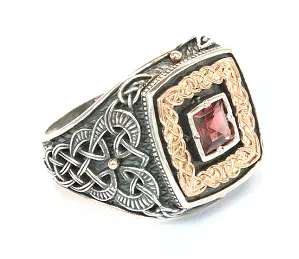 stylish man ring with patterns signet heavyweight 406 3D print model_0