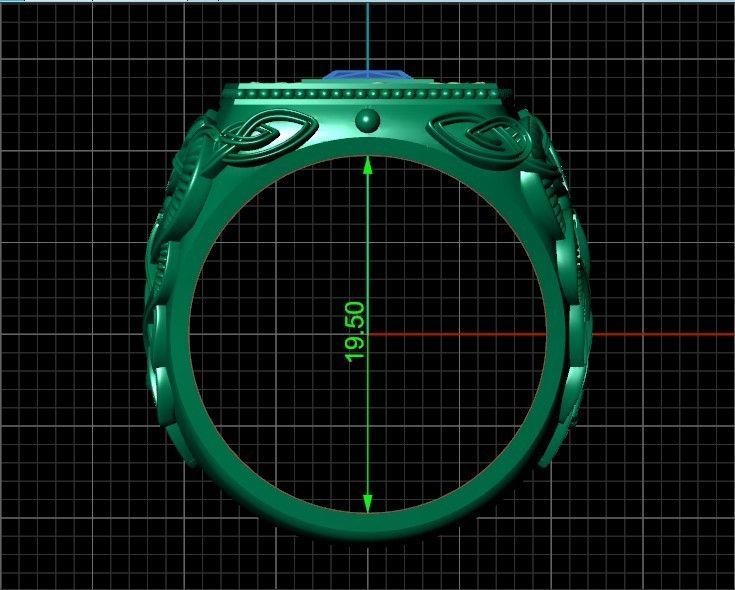 stylish man ring with patterns signet heavyweight 406 3D print model_4