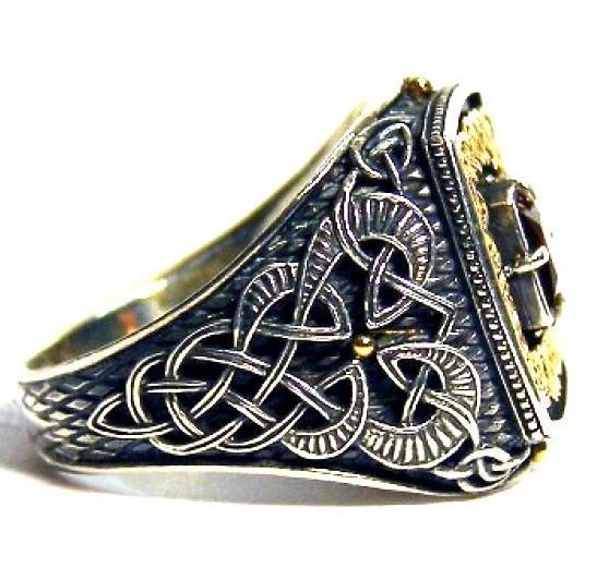 stylish man ring with patterns signet heavyweight 406 3D print model_10