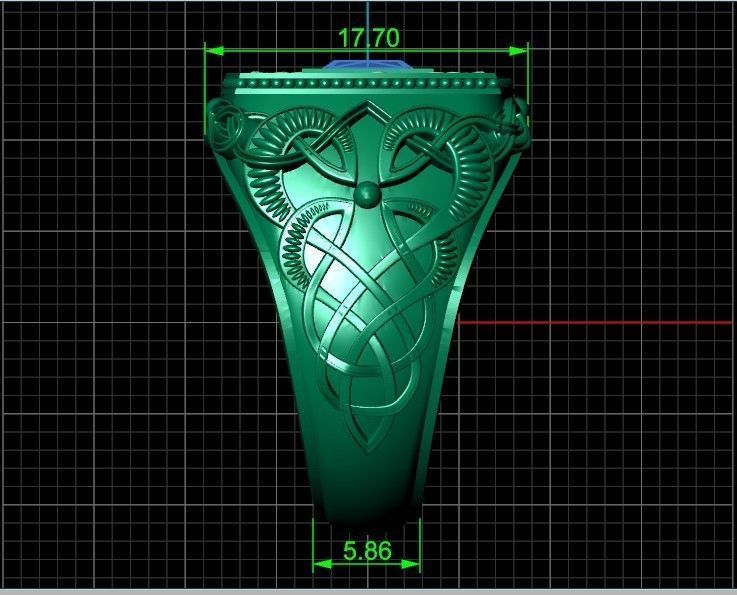 stylish man ring with patterns signet heavyweight 406 3D print model_31
