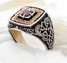 stylish man ring with patterns signet heavyweight 406 3D print model_11