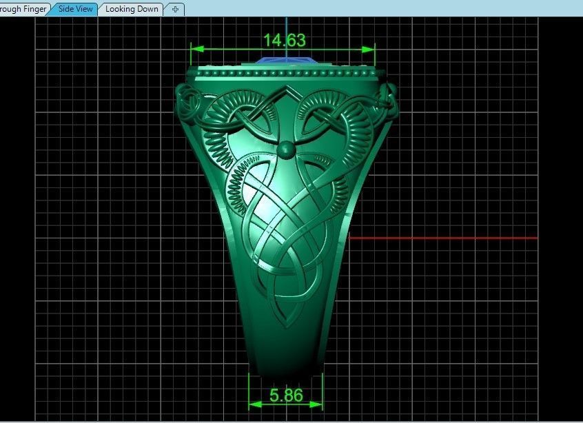 stylish man ring with patterns signet heavyweight 406 3D print model_25