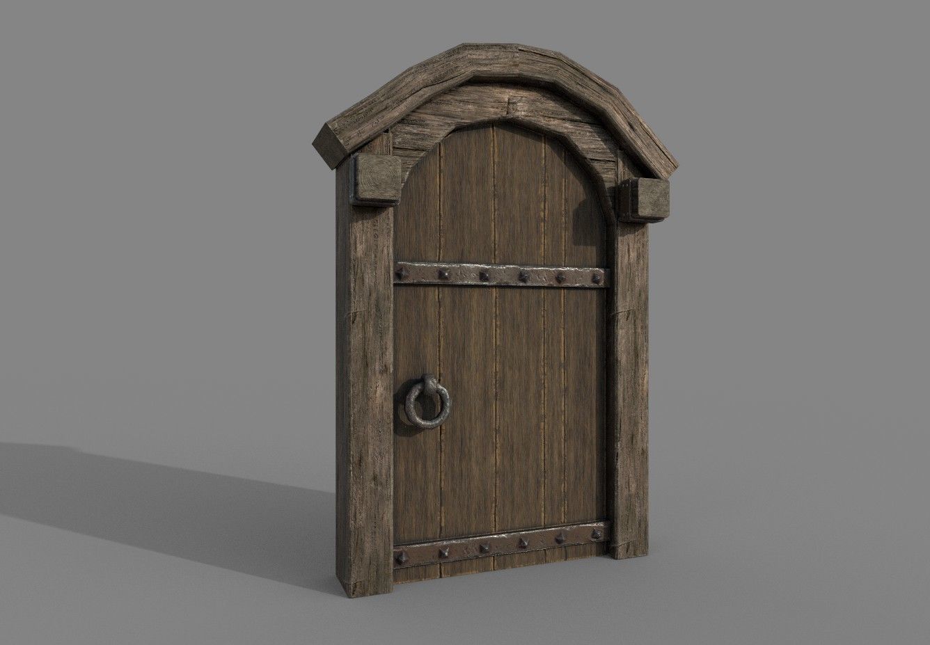 Modular Medieval House Low-poly 3D model_34