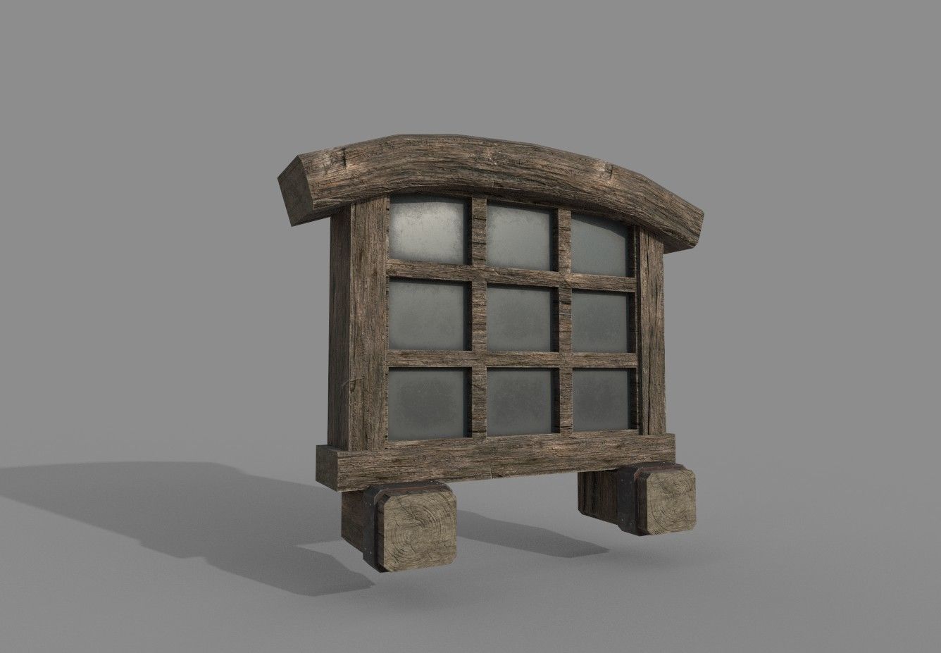 Modular Medieval House Low-poly 3D model_40