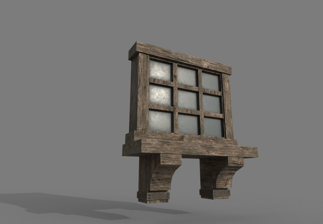 Modular Medieval House Low-poly 3D model_41