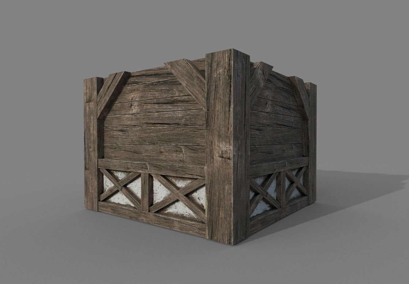 Modular Medieval House Low-poly 3D model_32