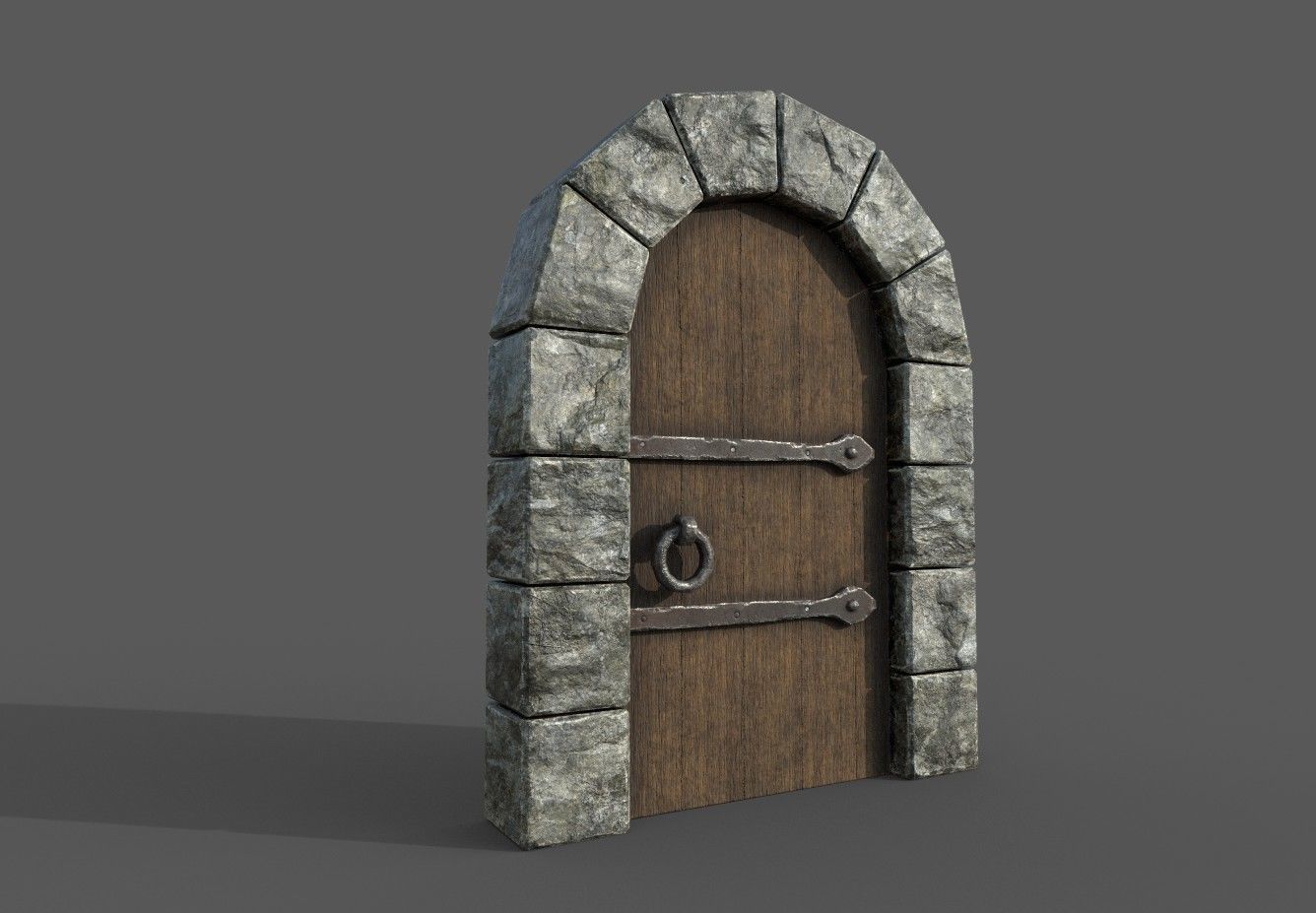 Modular Medieval House Low-poly 3D model_33