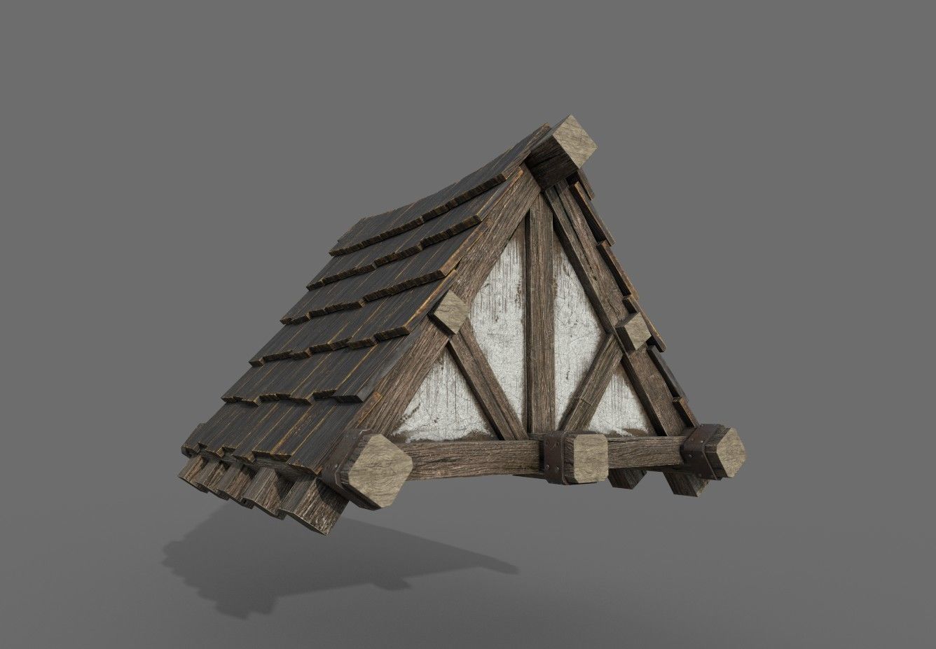 Modular Medieval House Low-poly 3D model_27