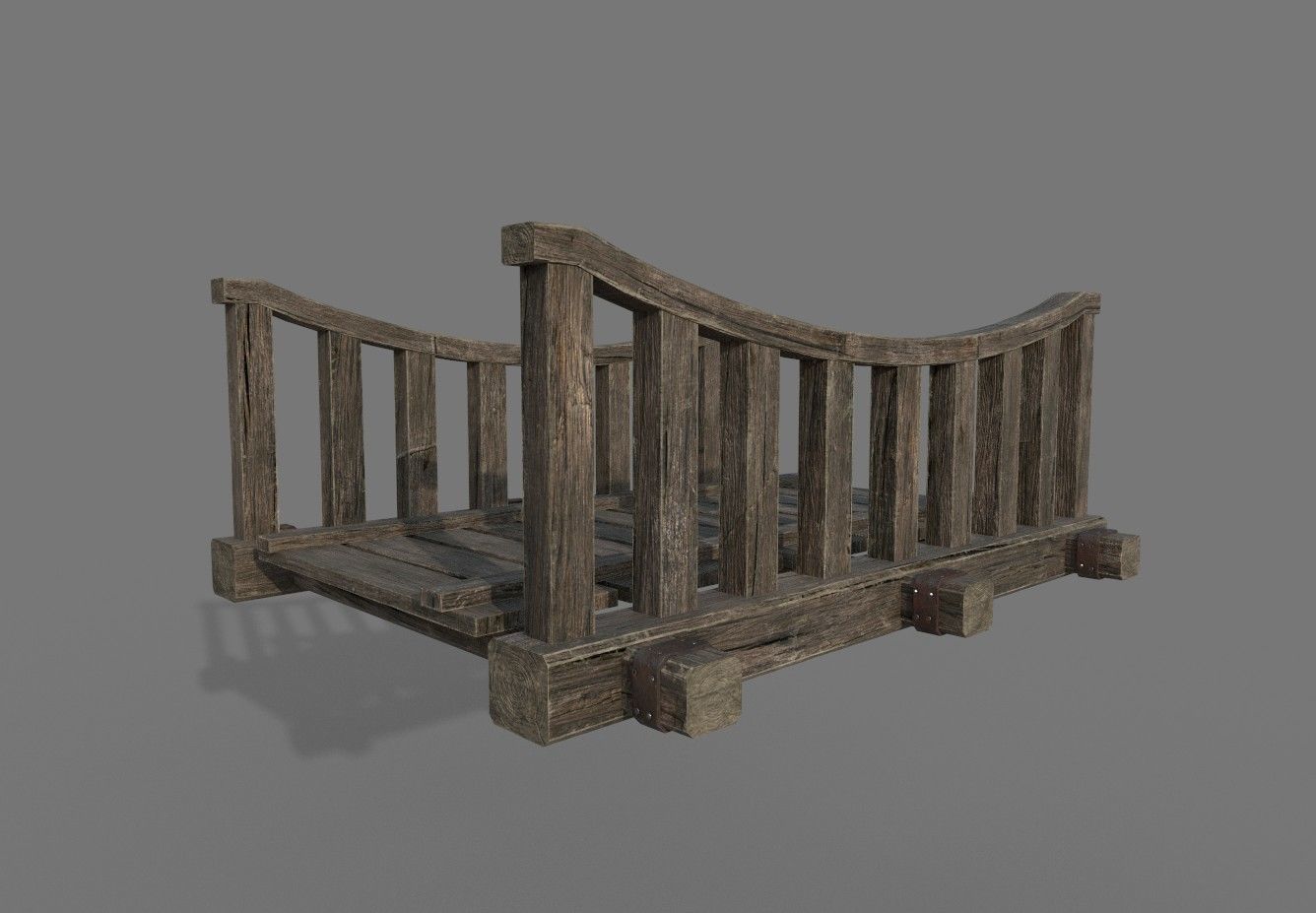 Modular Medieval House Low-poly 3D model_38