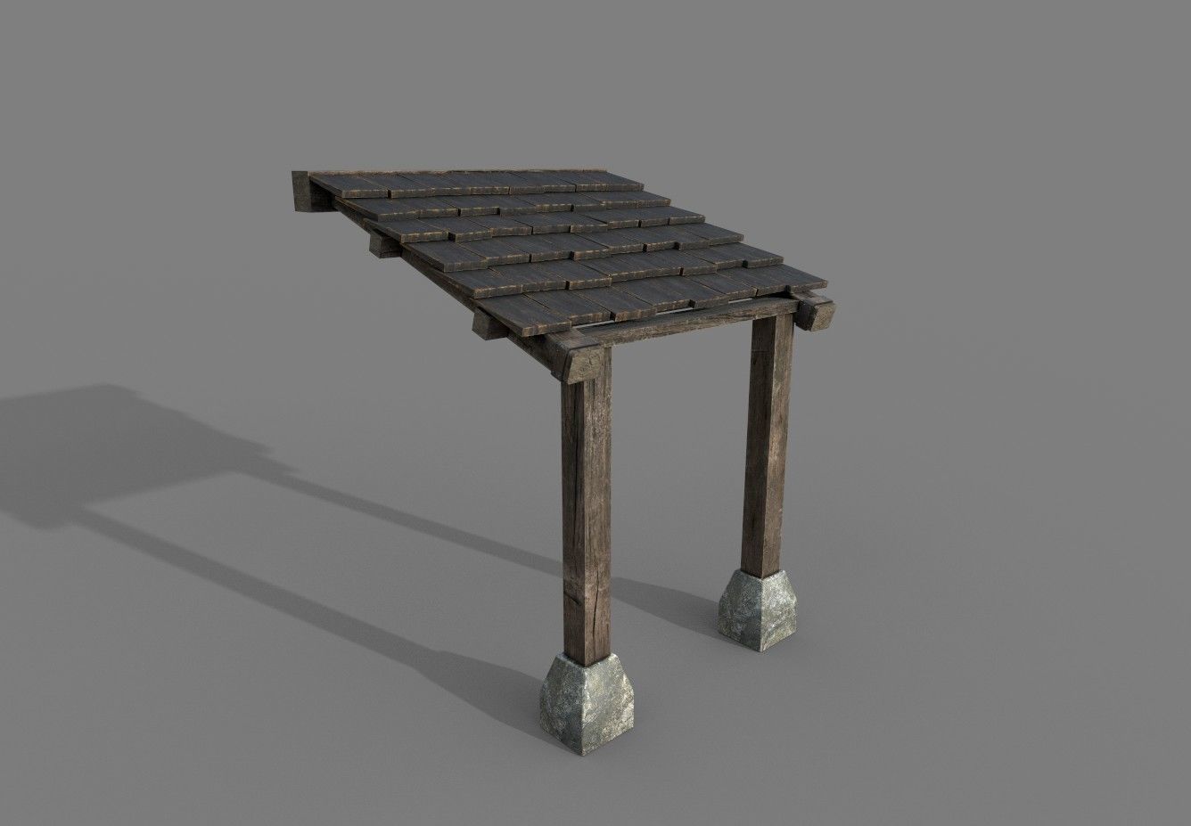 Modular Medieval House Low-poly 3D model_43