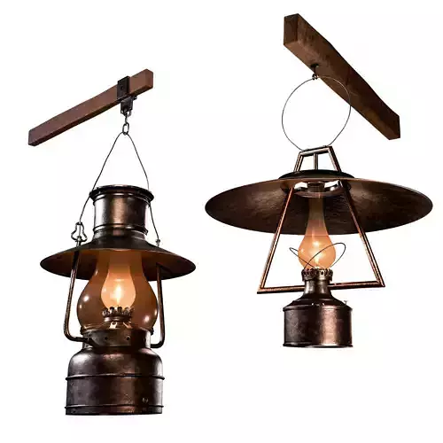 Oil Lanterns Vintage Set - 3D Models