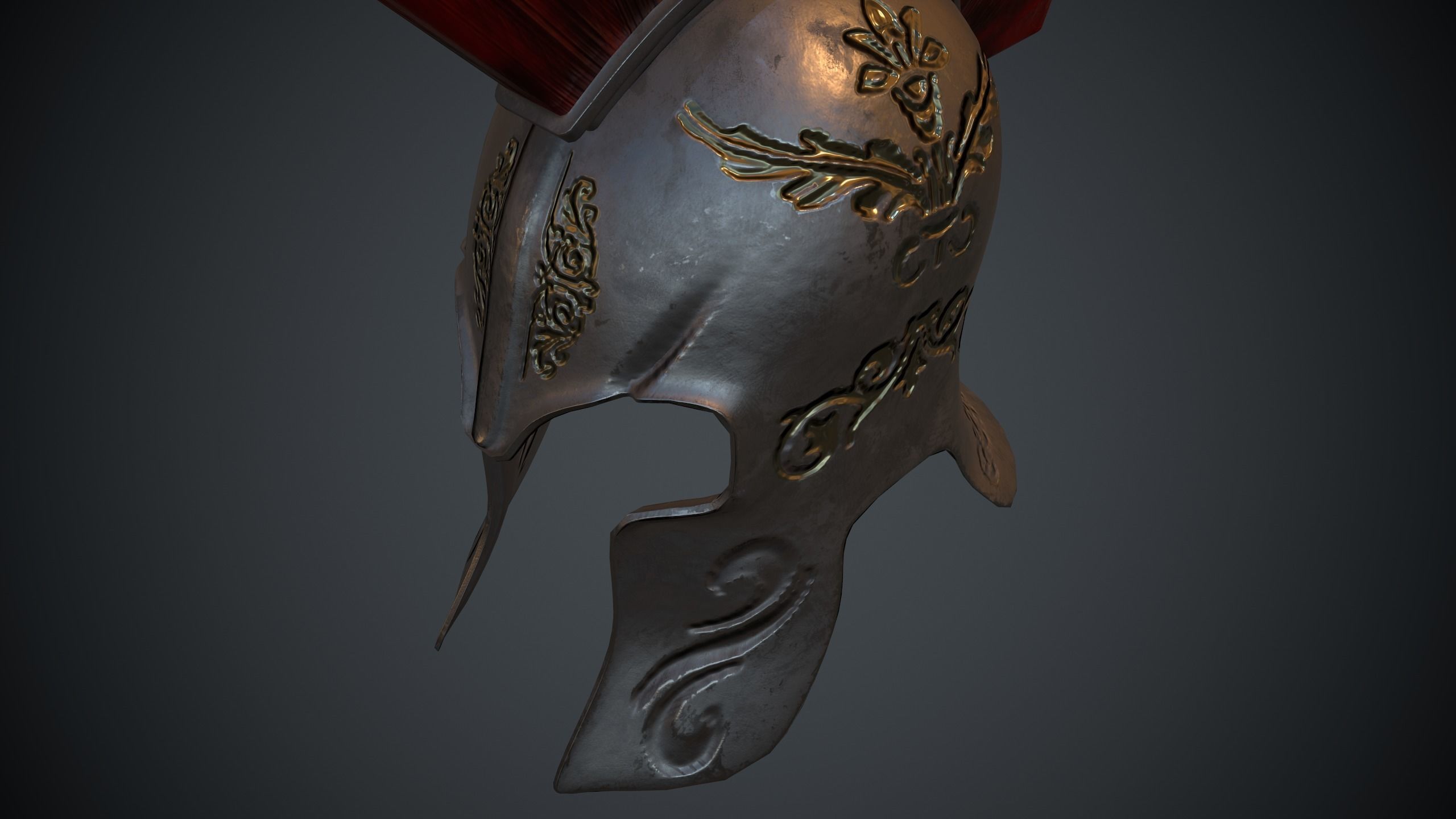 Greek Helmet Low-poly 3D model_8