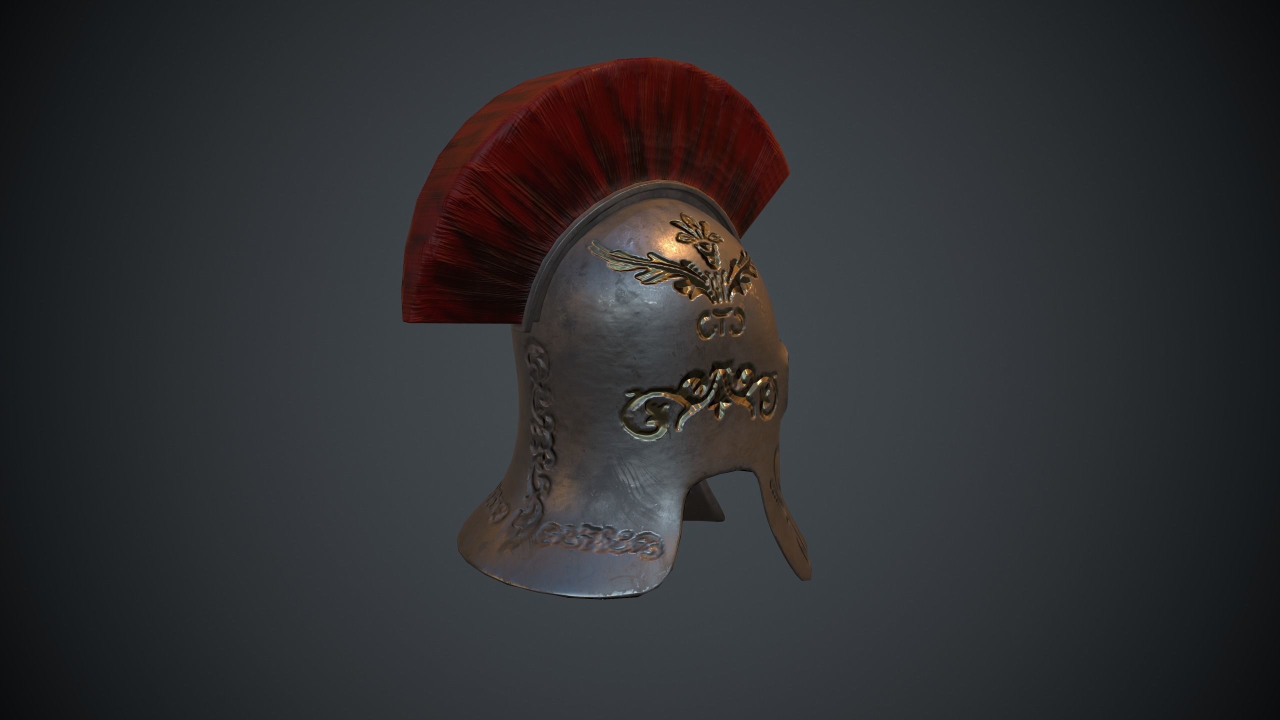 Greek Helmet Low-poly 3D model_5