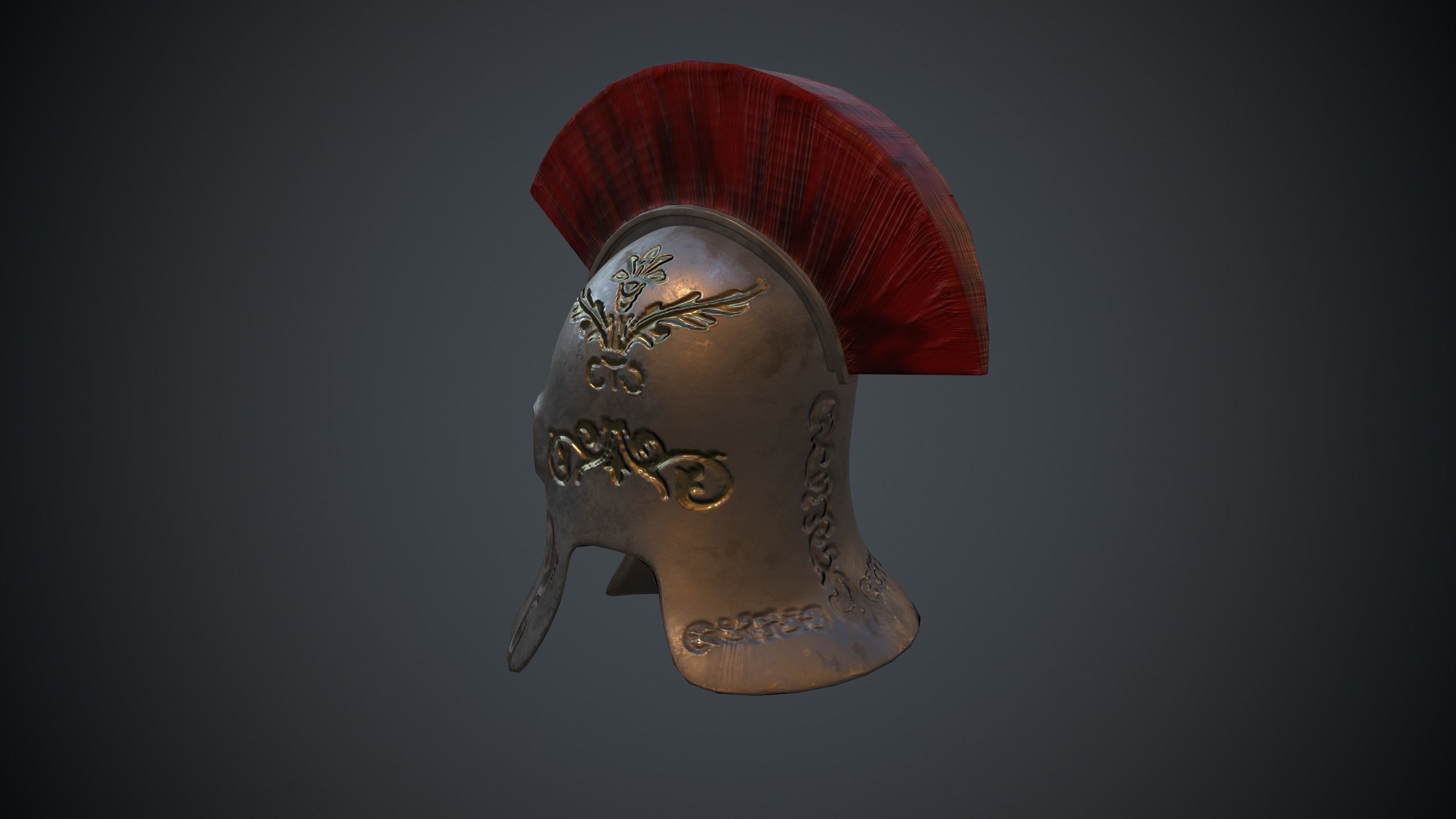 Greek Helmet Low-poly 3D model_4