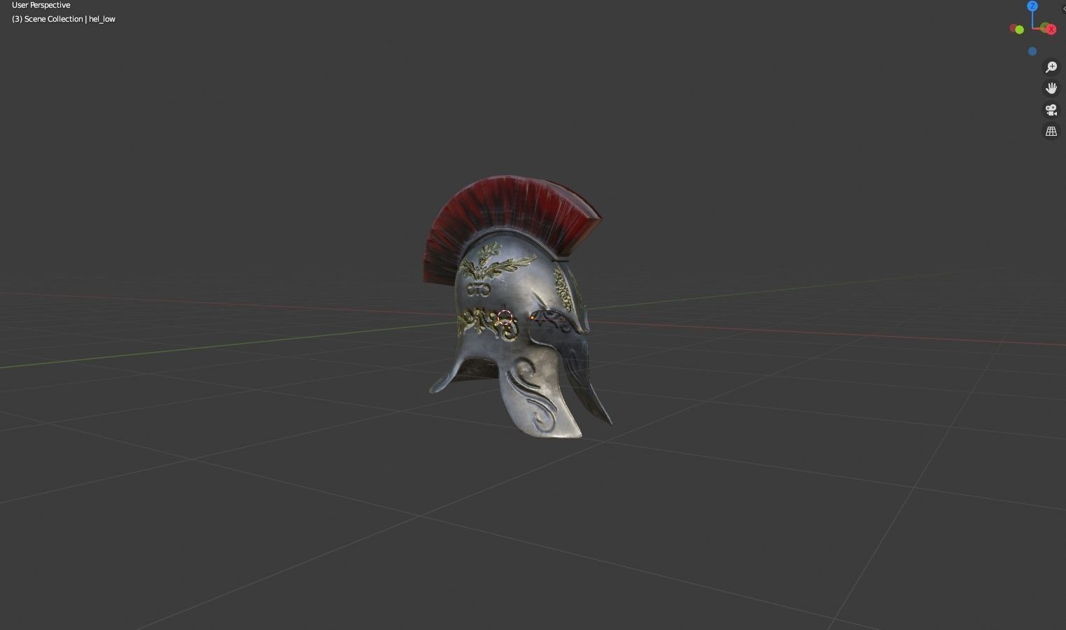 Greek Helmet Low-poly 3D model_13