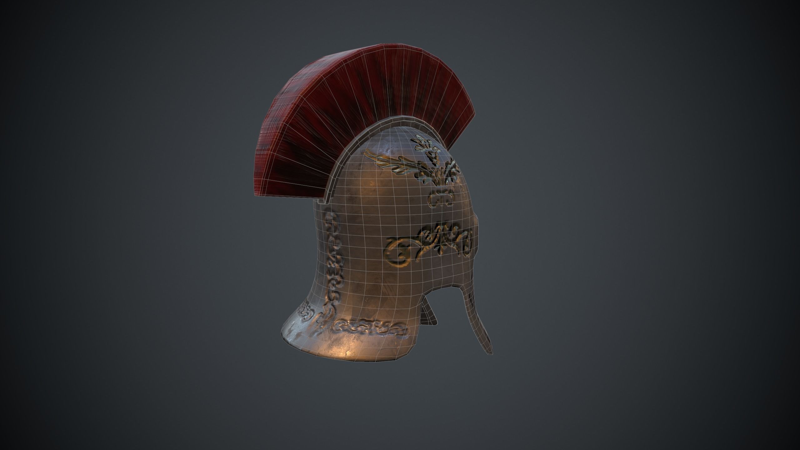 Greek Helmet Low-poly 3D model_12