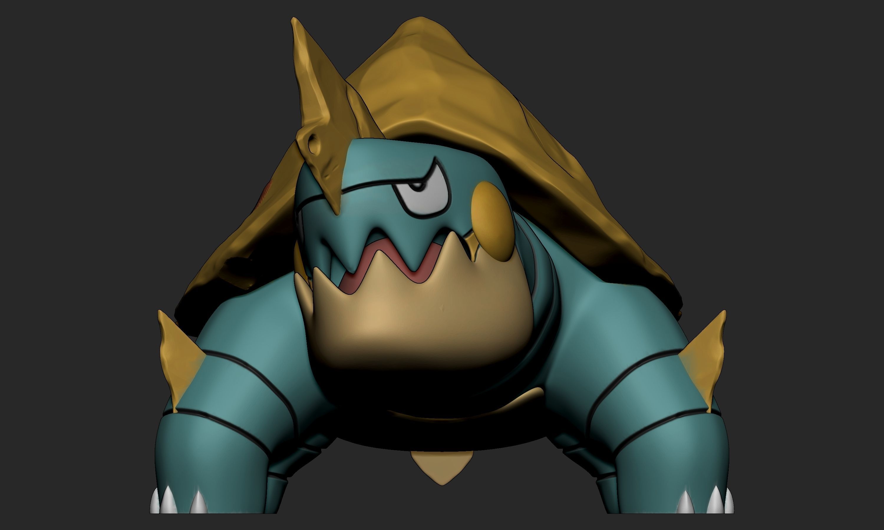 Pokemon - Chewtle and Drednaw with 2 poses 3D print model_15