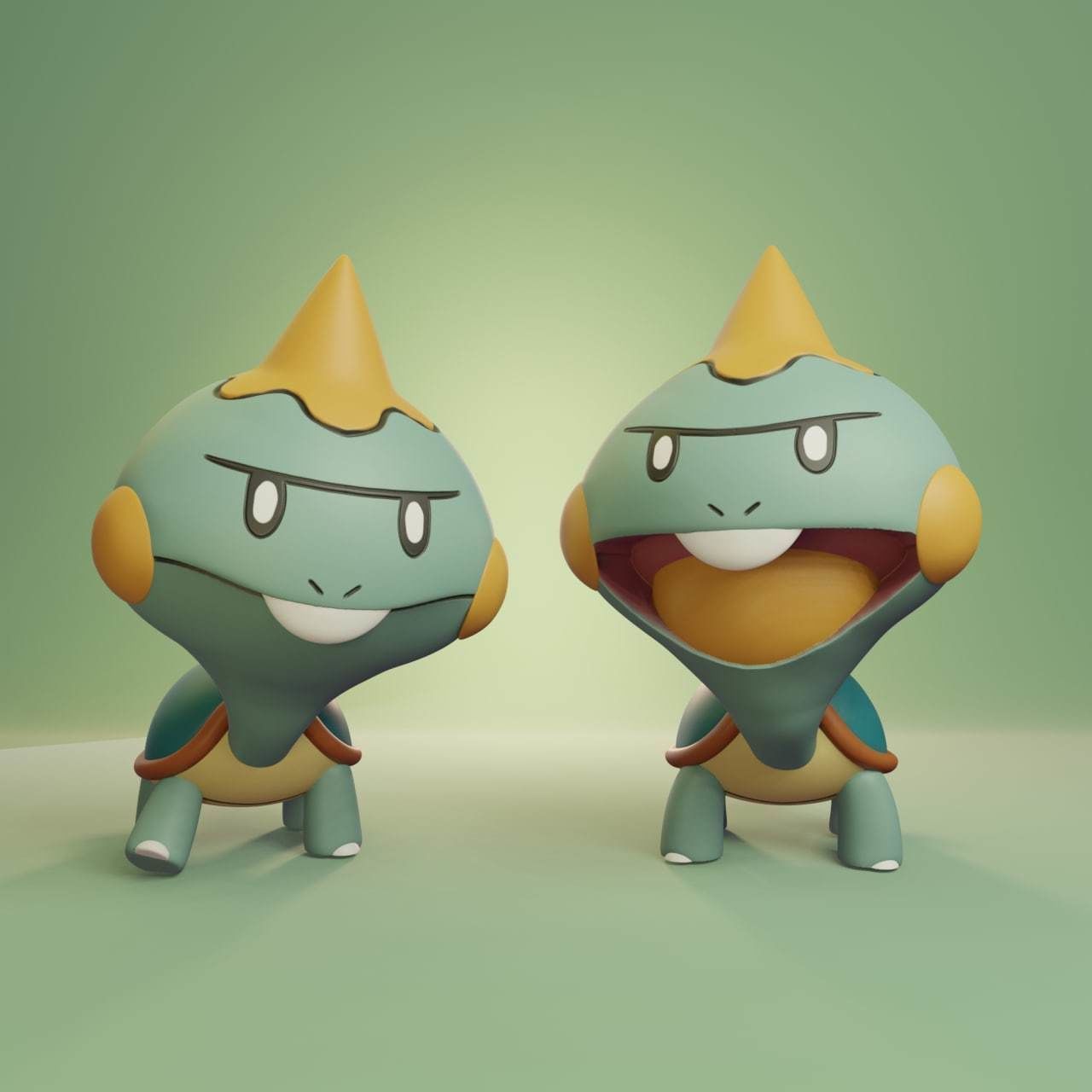Pokemon - Chewtle and Drednaw with 2 poses 3D print model_1