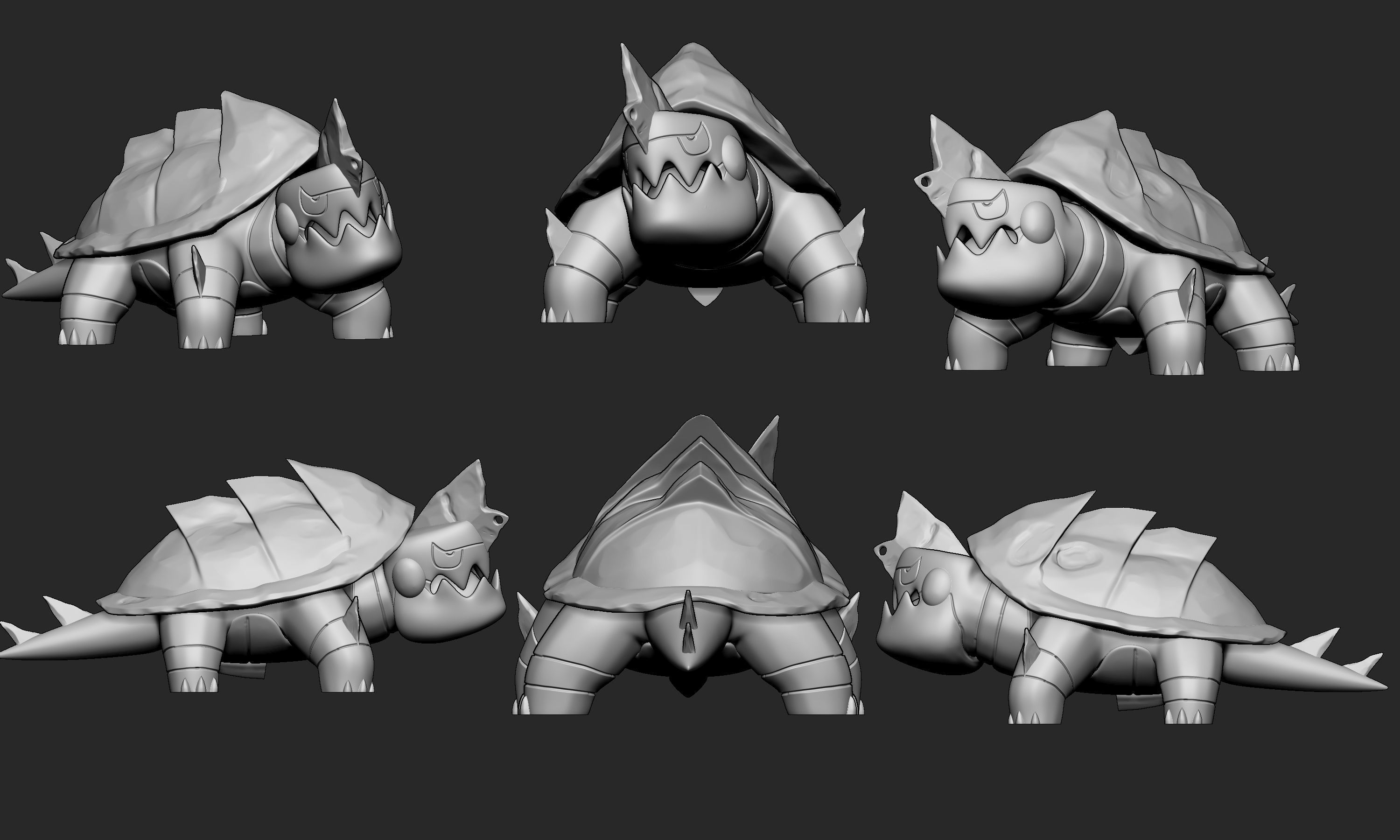 Pokemon - Chewtle and Drednaw with 2 poses 3D print model_12