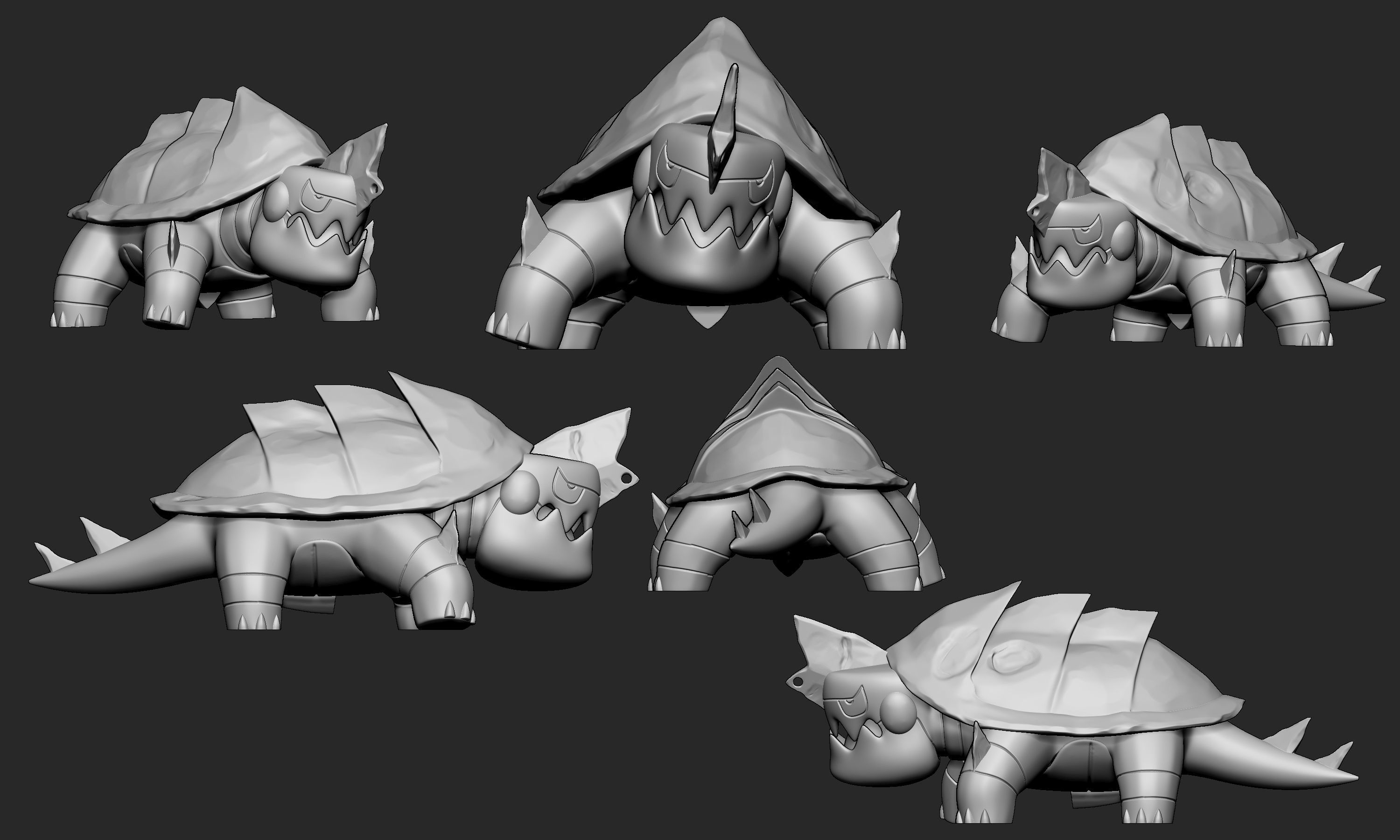 Pokemon - Chewtle and Drednaw with 2 poses 3D print model_18