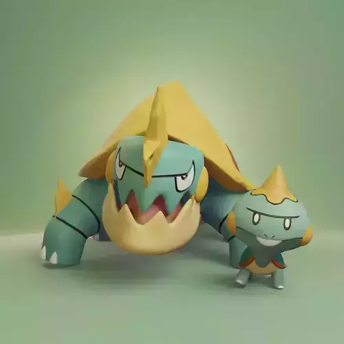 Pokemon - Chewtle and Drednaw with 2 poses