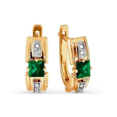  stylish elegant earrings with emeralds and diamonds 408 3D print model