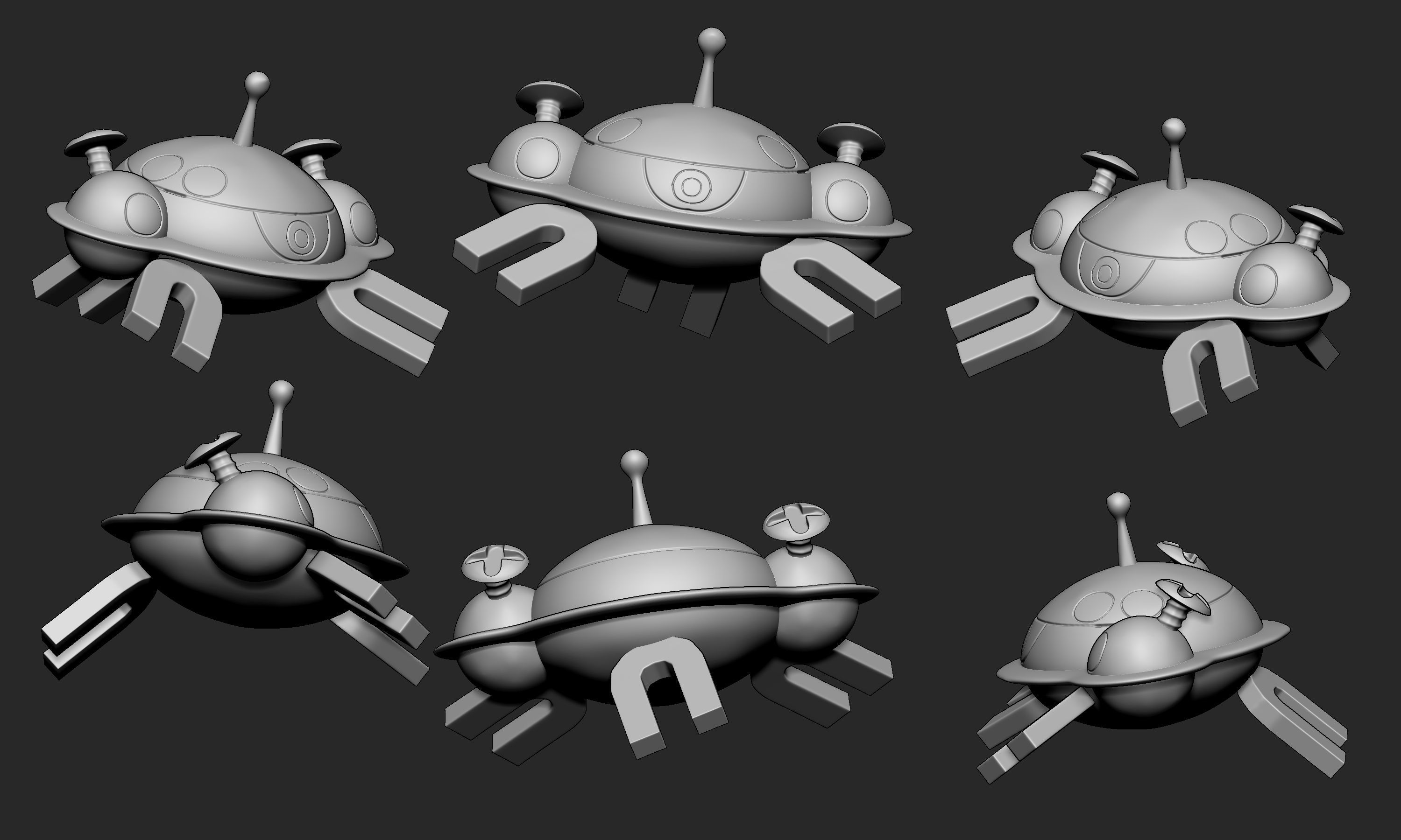Pokemon - Magnemite Magneton and Magnezone with 2 poses 3D print model_26