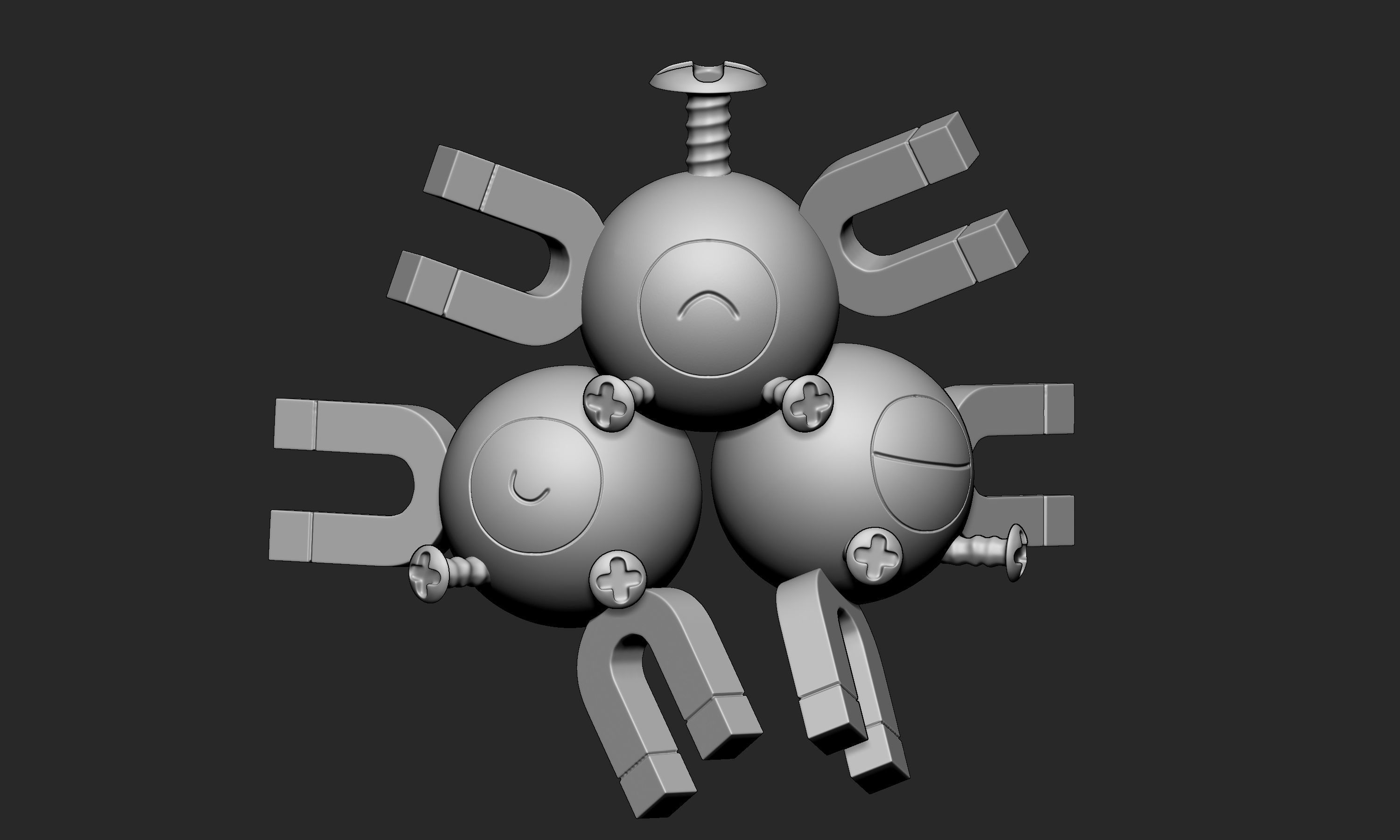 Pokemon - Magnemite Magneton and Magnezone with 2 poses 3D print model_12