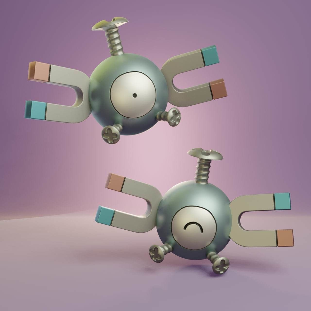 Pokemon - Magnemite Magneton and Magnezone with 2 poses 3D print model_1