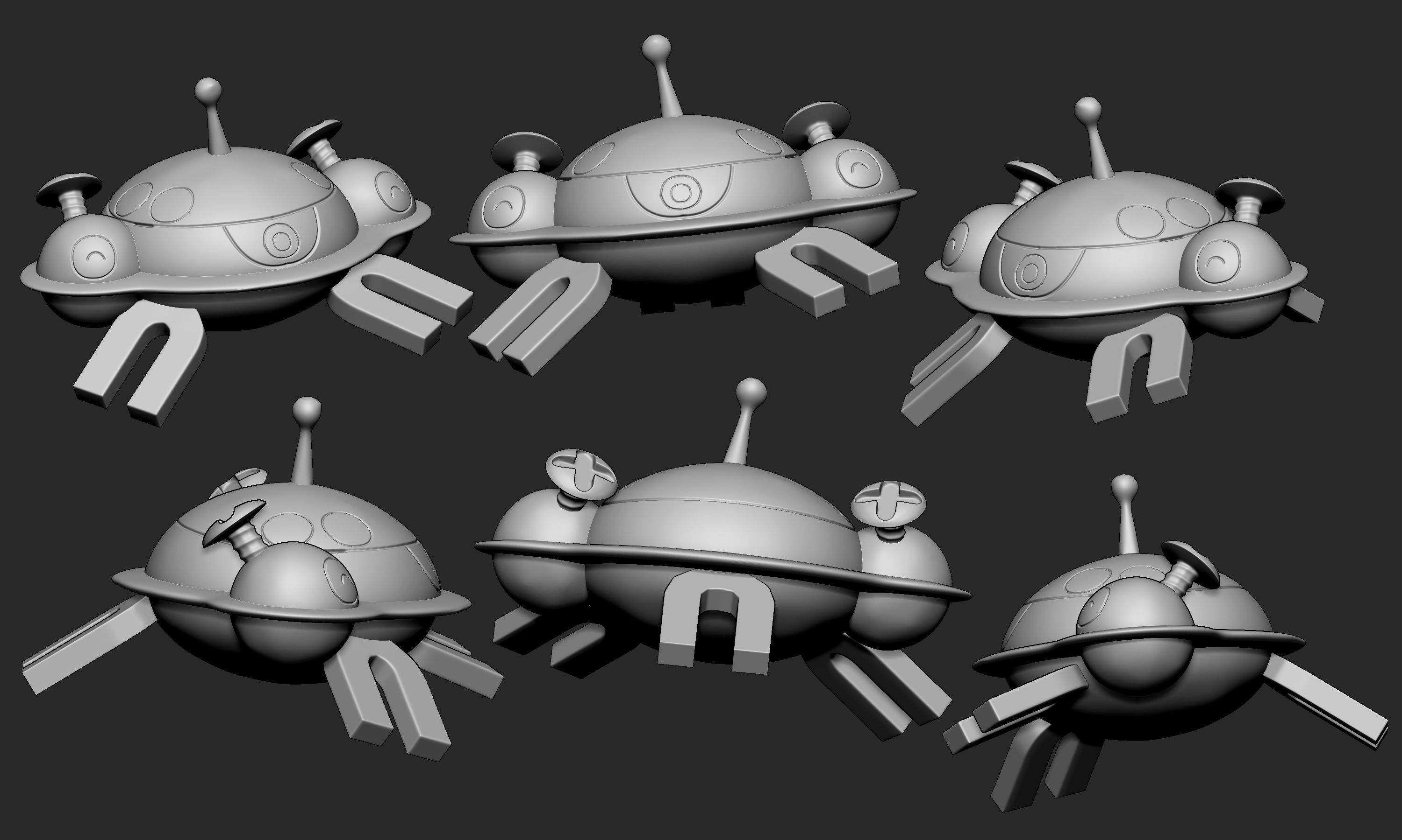 Pokemon - Magnemite Magneton and Magnezone with 2 poses 3D print model_21