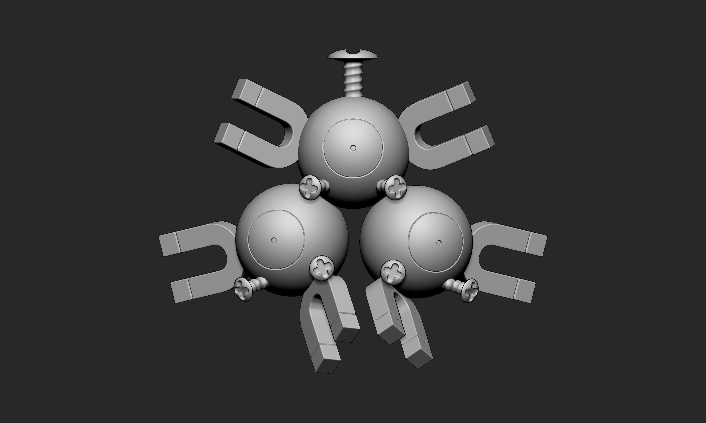 Pokemon - Magnemite Magneton and Magnezone with 2 poses 3D print model_14