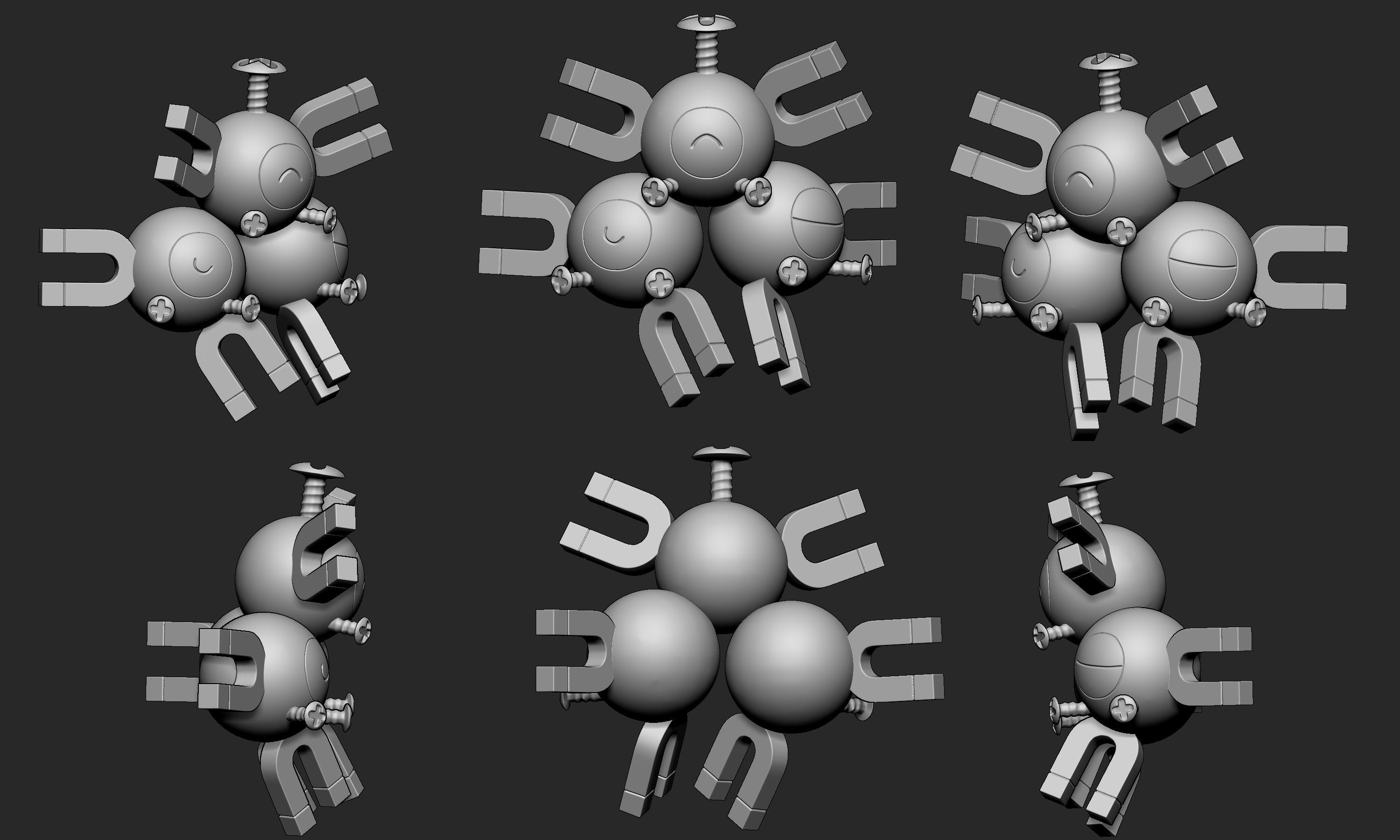 Pokemon - Magnemite Magneton and Magnezone with 2 poses 3D print model_15